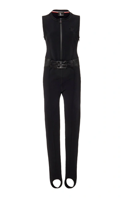 Shop Moncler Women's Stretch-twill Stirrup Ski Suit In Black
