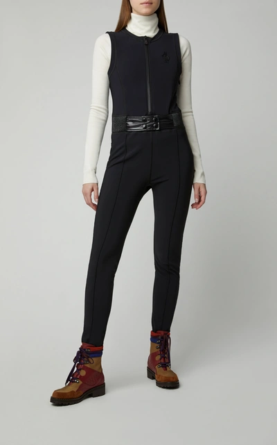 Shop Moncler Women's Stretch-twill Stirrup Ski Suit In Black