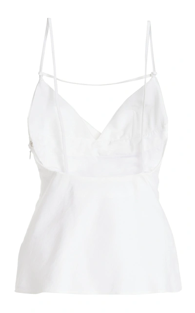 Shop Jacquemus Adour Draped Crepe Top In White