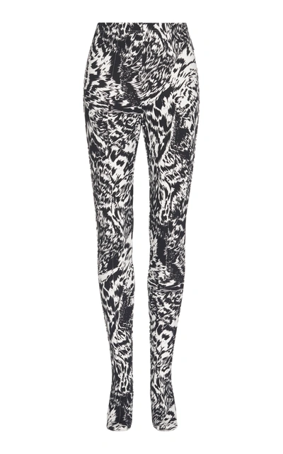 Shop Balenciaga Zebra-print Stretch-crepe Leggings In Animal