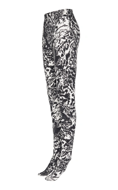 Shop Balenciaga Zebra-print Stretch-crepe Leggings In Animal