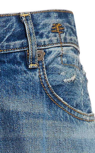 Shop R13 Women's Boyfriend Rigid Low-rise Straight-leg Jeans In Medium Wash