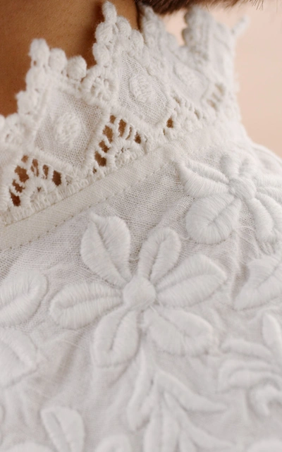 Shop Bytimo Button-down Linen-blend Mini Dress In White