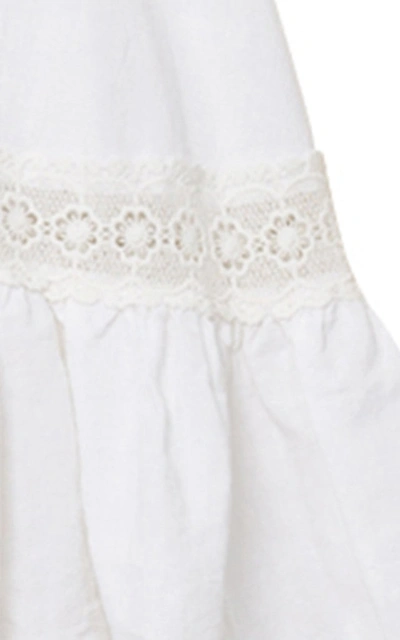 Shop Bytimo Button-down Linen-blend Mini Dress In White
