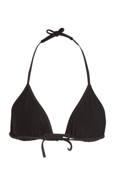 Eres Mouna Black Bikini Top With Triangular Cup And Rear Tie Closure In Tech Fabric Stretch Woman In Black