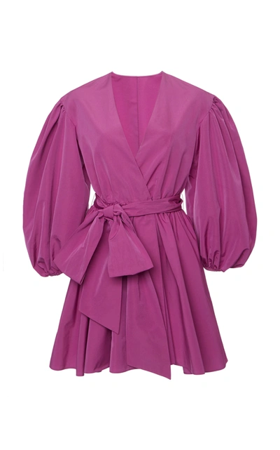 Shop Valentino Cotton-blend Faille Mini Wrap Dress In Pink
