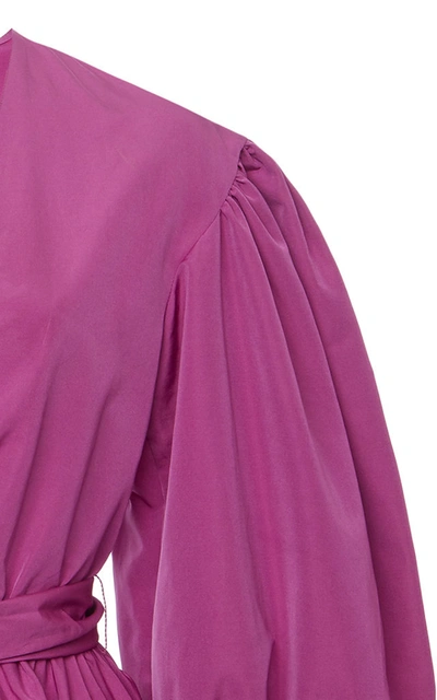 Shop Valentino Cotton-blend Faille Mini Wrap Dress In Pink