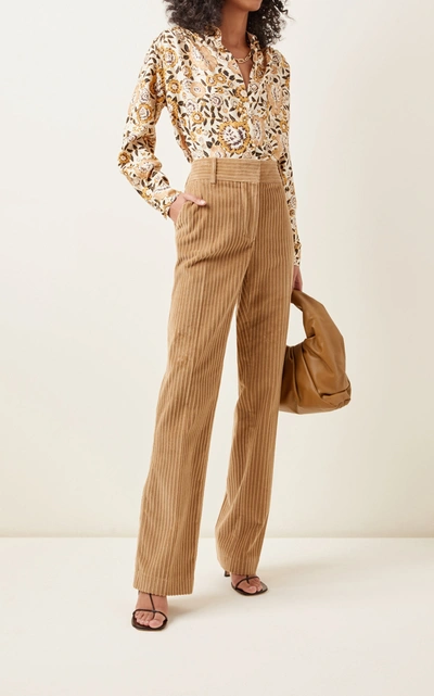 Shop Etro Barb Printed Silk Shirt In Neutral