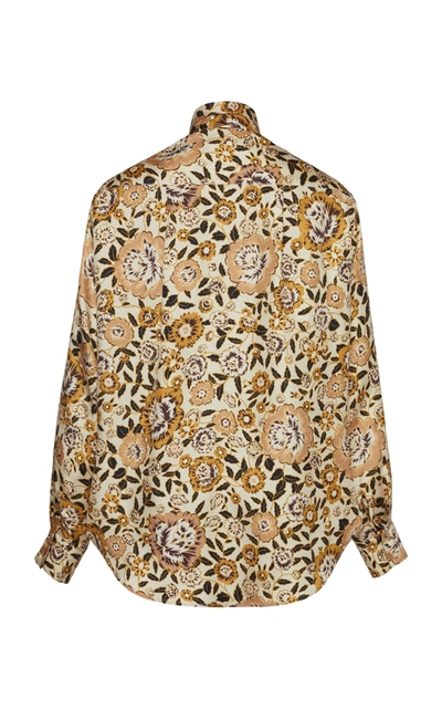 Shop Etro Barb Printed Silk Shirt In Neutral