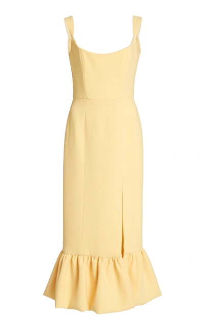 Shop Markarian Pallas Wool Midi Dress In Yellow