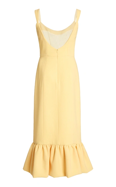 Shop Markarian Pallas Wool Midi Dress In Yellow