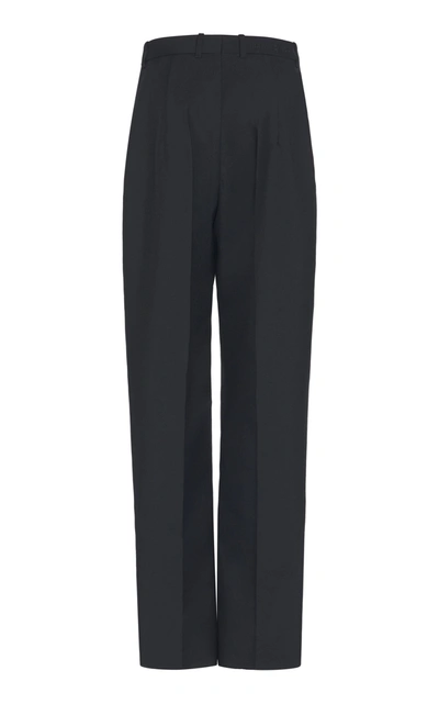 Shop Balenciaga Twill Straight-leg Uniform Trousers In Black