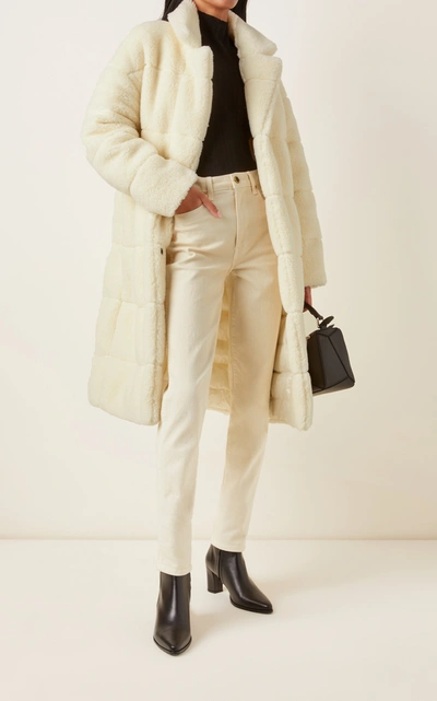 Shop Moncler Bagaud Reversible Eco-fur Down Coat In White