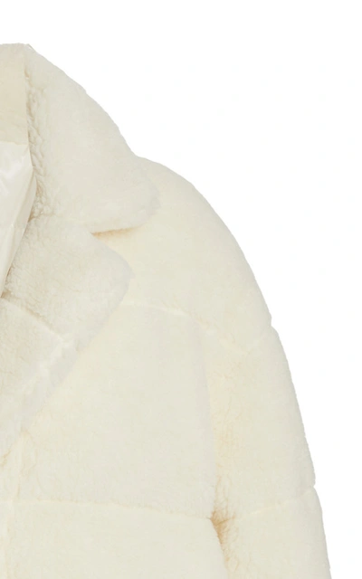 Shop Moncler Bagaud Reversible Eco-fur Down Coat In White