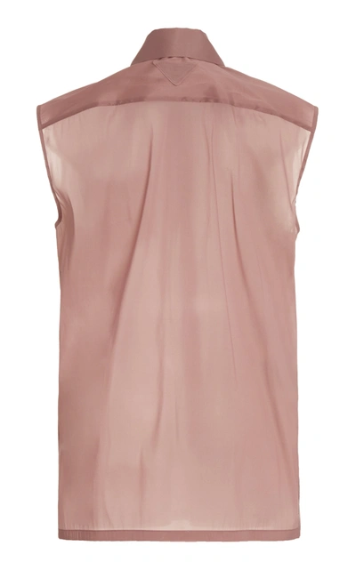 Shop Prada Sleeveless Silk-blend Shirt In Purple