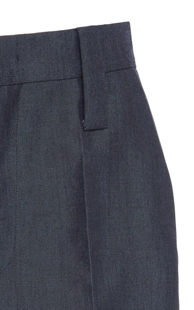 Shop Prada High-rise Knee-length Shorts In Grey