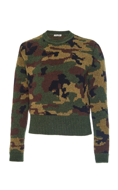 Shop Miu Miu Camouflage Sweater In Print