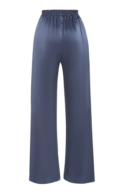 Shop Sablyn Women's Penelope Silk-satin Straight-leg Pants In Blue