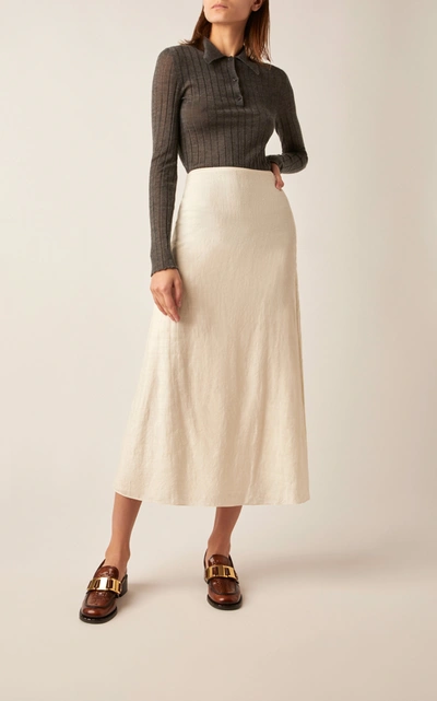 Shop Prada Women's Ribbed Knit Cashmere Silk Top In Dark Grey