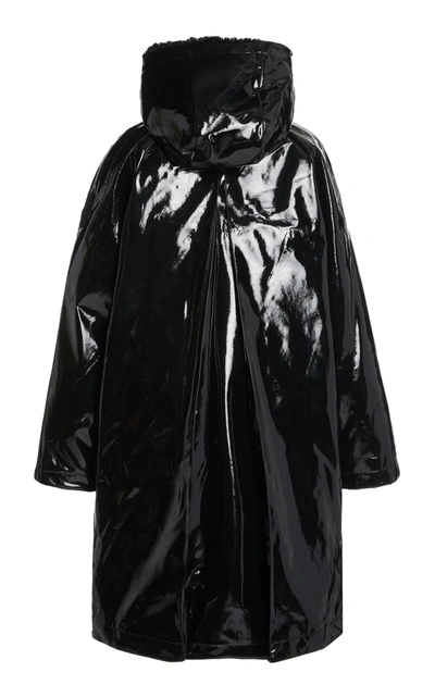 Shop Moncler Pott Hooded 3-in-1 Coated-vinyl Down Raincoat In Black