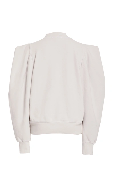 Shop Agolde Women's Puff-sleeve Cotton Sweatshirt In Ivory