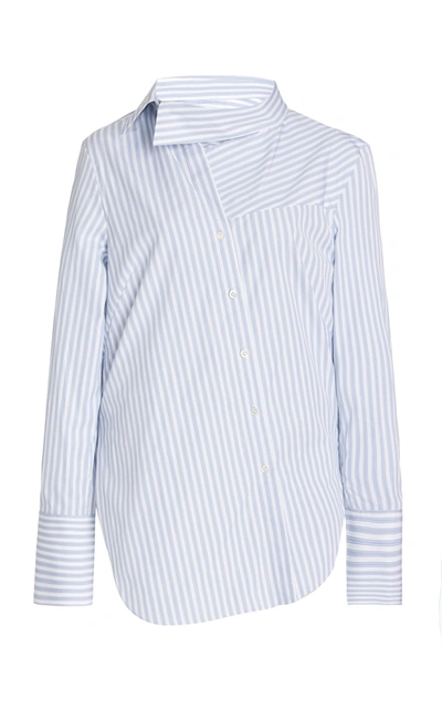 Shop Monse Striped Cotton Twisted Scarf Shirt