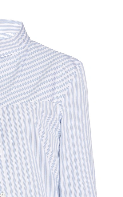 Shop Monse Striped Cotton Twisted Scarf Shirt