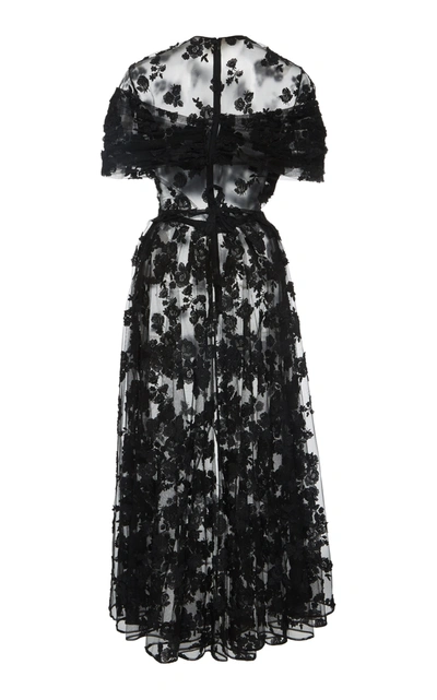 Shop Prada Cotton-blend Lace Midi Dress In Black