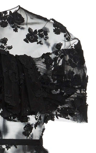 Shop Prada Cotton-blend Lace Midi Dress In Black