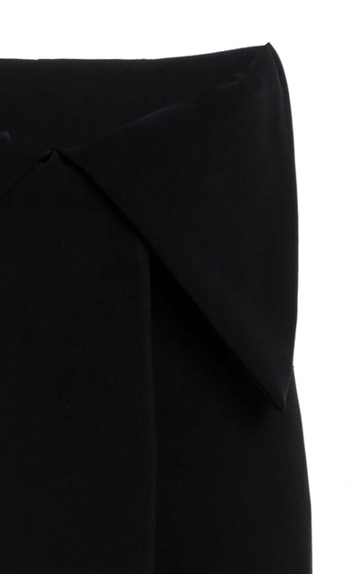 Shop A.w.a.k.e. Women's Bow-detailed Pleated Cady Midi Skirt In Black