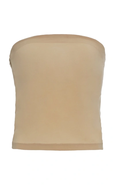 Shop Anemos Women's The Ritts Cupro-blend Strapless Top In Neutral,navy