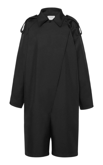 Bottega Veneta Double-breasted Belted Twill Playsuit In Black