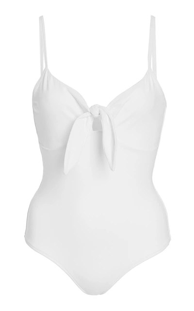 Shop Atm Anthony Thomas Melillo Women's Knotted Pima Cotton Bodysuit In White