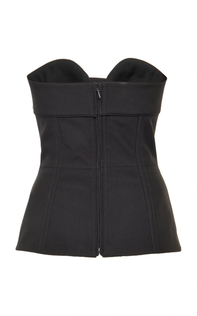 Shop Valentino Women's Strapless Wool-silk Bustier Top In Black