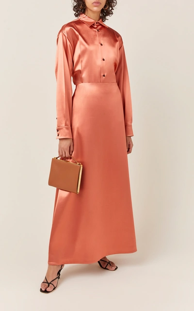 Shop Jil Sander Women's Nigella Satin Maxi Skirt In Pink