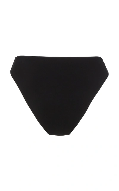 Shop Anemos Women's Tortoiseshell-detailed Hipster Mid-rise Bikini Bottom In Black