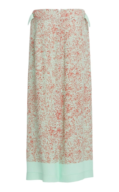 Shop Victoria Beckham Two-tone Crepe De Chine Skirt In Print