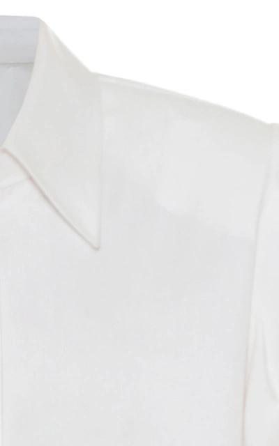 Shop Anouki White Cotton Shirt With Shoulder Pads