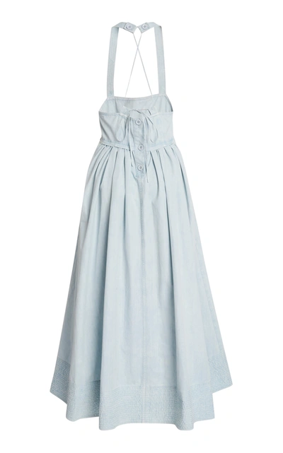 Shop Proenza Schouler White Label Washed Cotton Midi Apron Dress In Grey