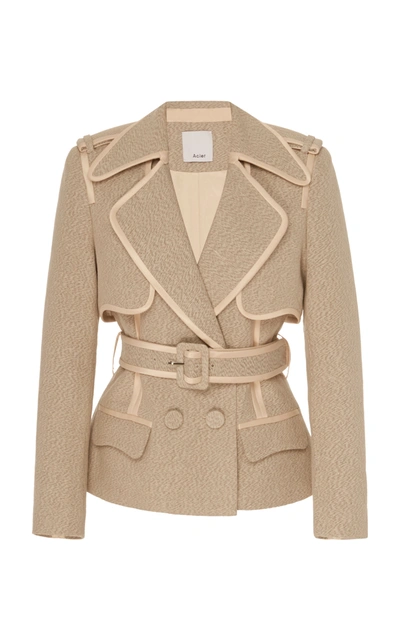 Shop Acler Graham Linen-blend Jacket In Neutral