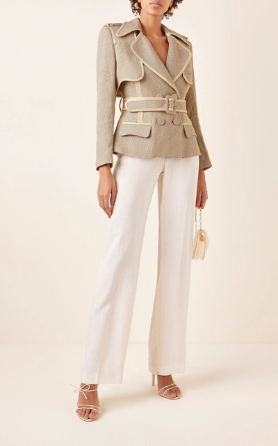 Shop Acler Graham Linen-blend Jacket In Neutral