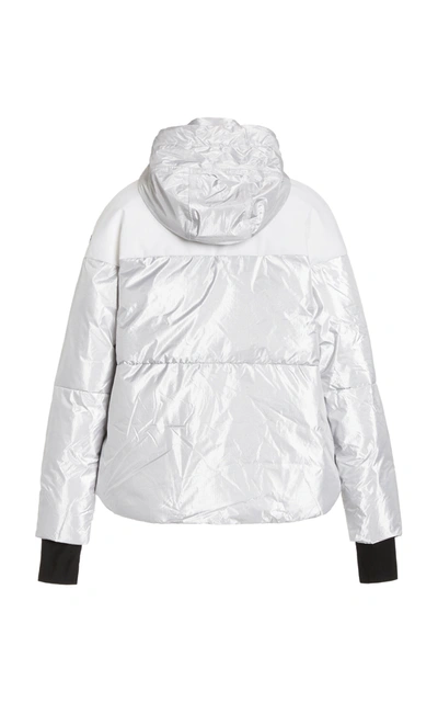 Shop Erin Snow Women's Lolita Padded Silver Metallic Jacket In White