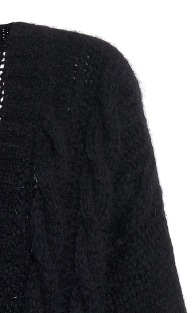 Shop Alessandra Rich Button-detailed Oversized Mohair-wool Cardigan In Black