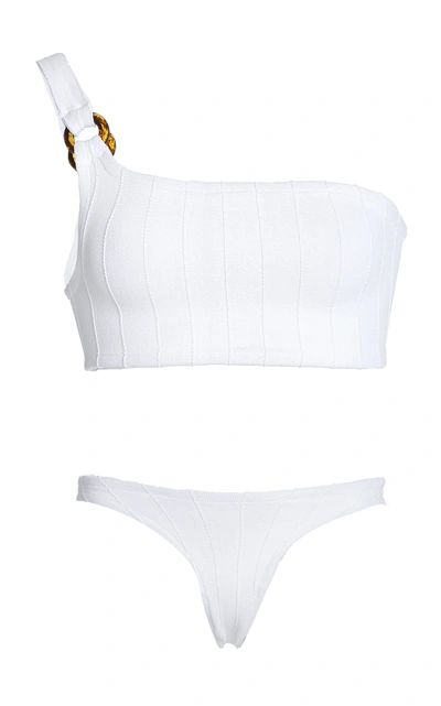 Shop Hunza G Nancy Nile One-shoulder Bikini In White