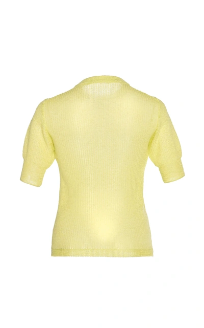 Shop Cecilie Bahnsen Tippi Cotton-knit Top In Yellow