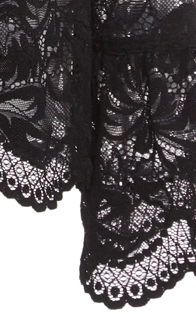 Shop Rabanne Women's Ruffle-trimmed Lace Top In Black