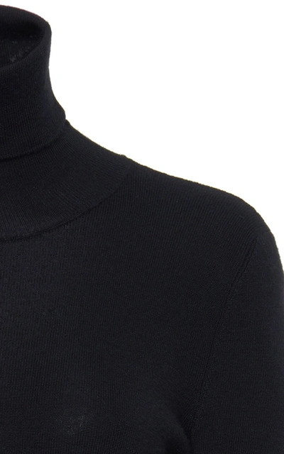 Shop Prada Wool-blend Turtleneck Top In Black