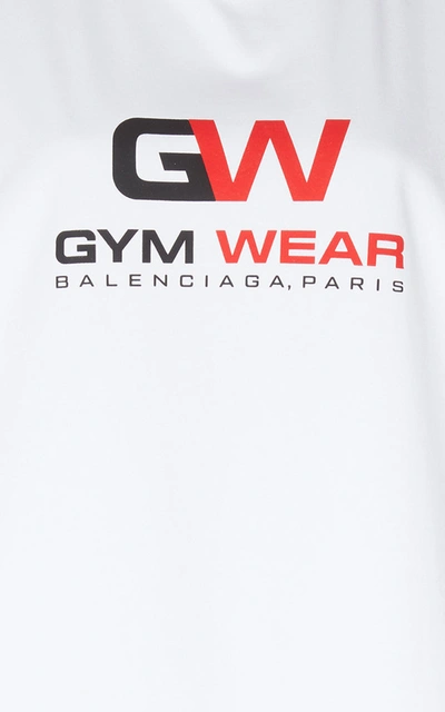 Shop Balenciaga Oversized Printed Jersey T-shirt In White