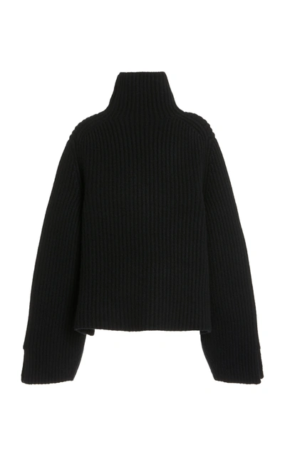 Shop Khaite Molly Ribbed-knit Turtleneck Sweater In Black