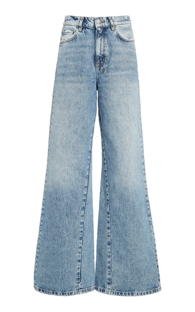 Shop Ksubi Kicker Rigid High-rise Wide-leg Jeans In Medium Wash